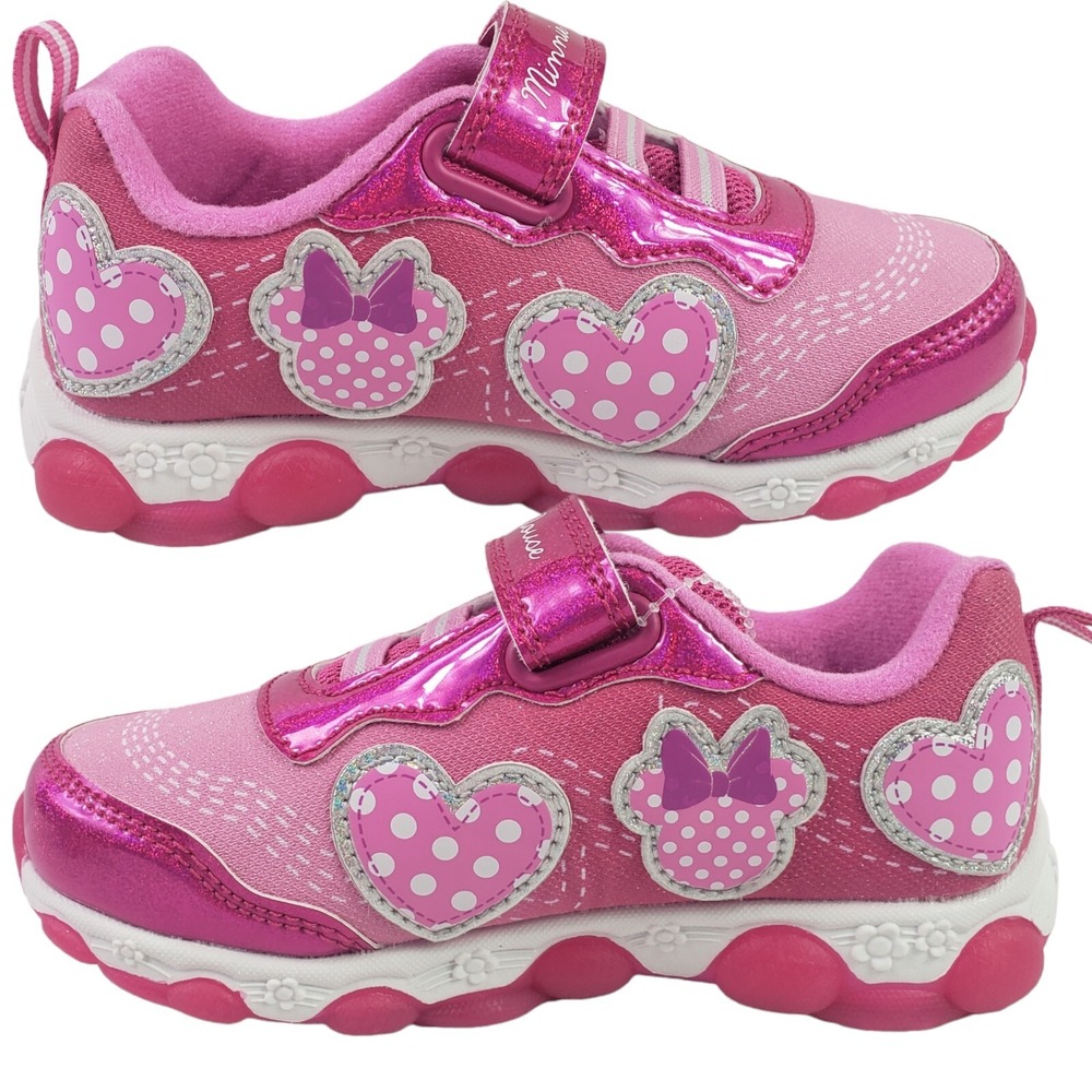 Disney Girls' Minnie Mouse Shoes LED Light Up Shoes Pink Size 8 (16 Cent) New - Picture 7 of 16